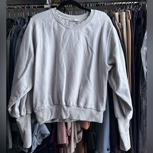 Zara Long-Cuff Sweatshirt | Large | Powder Blue | EUC